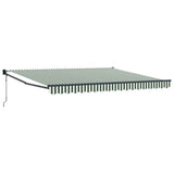 Vidaxl uitschuifbare luifel groen en wit 400 × 300 cm