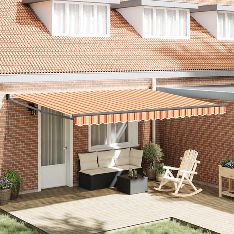 Vidaxl uitschuifbare luifel geel en oranje 450 x 300 x 165 cm