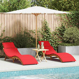 Vidaxl ligbed 2 st massief acaciahout rood