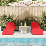 Vidaxl ligbed 2 st massief acaciahout rood