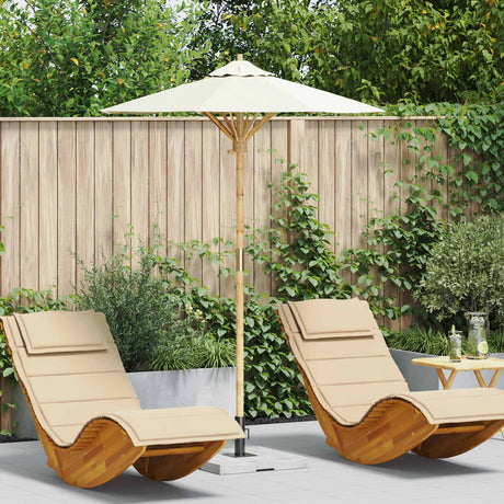 Vidaxl tuinparasol rond ø 150 x 210 cm bamboe crèmewit