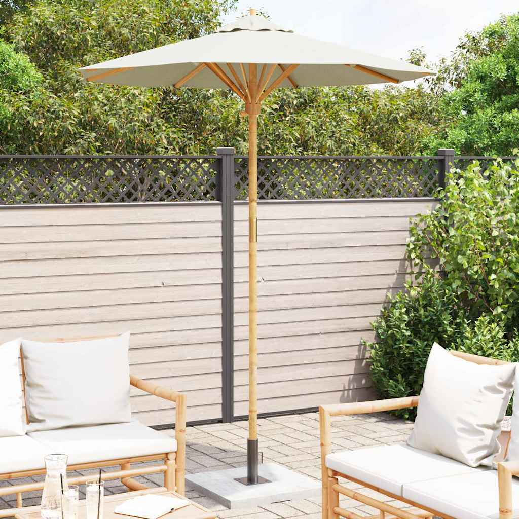 Vidaxl tuinparasol crème wit ø 270 x 260 cm bamboe