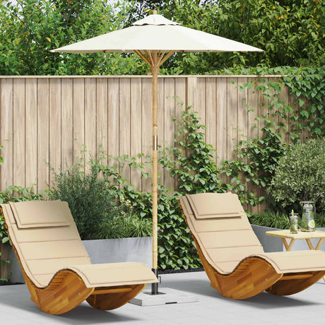 Vidaxl tuinparasol rond ø 180 x 230 cm bamboe crèmewit