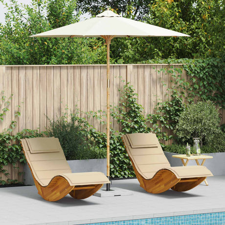 Vidaxl tuinparasol ø 240 x 260 cm bamboe rond crèmewit