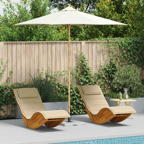 Vidaxl tuinparasol rond ø 270 x 260 cm bamboe crèmewit
