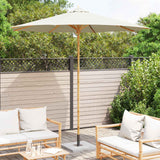 Vidaxl tuinparasol ø 270 x 260 cm bamboe rond crèmewit