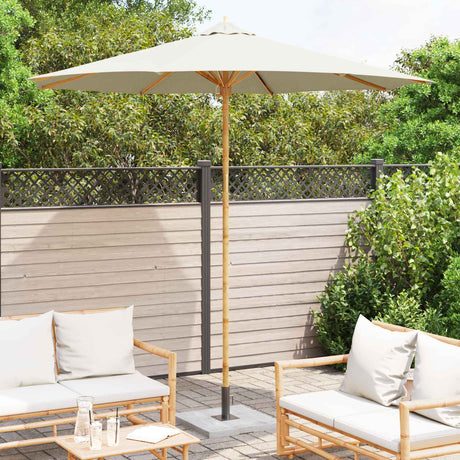 Vidaxl tuinparasol rond ø 270 x 260 cm bamboe crèmewit