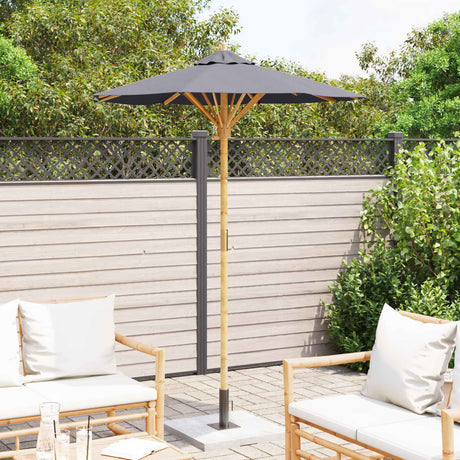 Vidaxl tuinparasol rond ø 150 x 210 cm bamboe donkergrijs