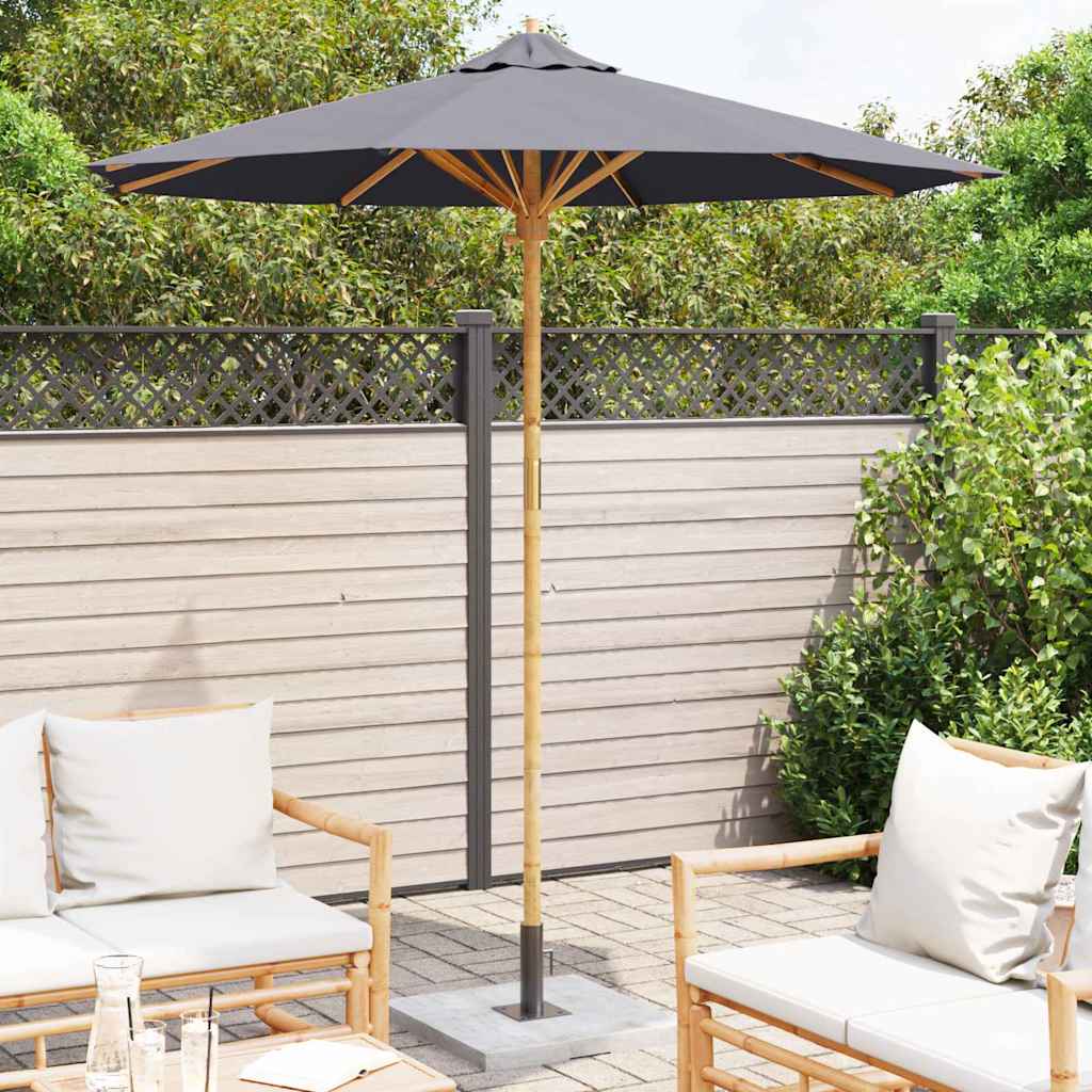 Vidaxl tuinparasol donkergrijs ø 270 x 260 cm bamboe