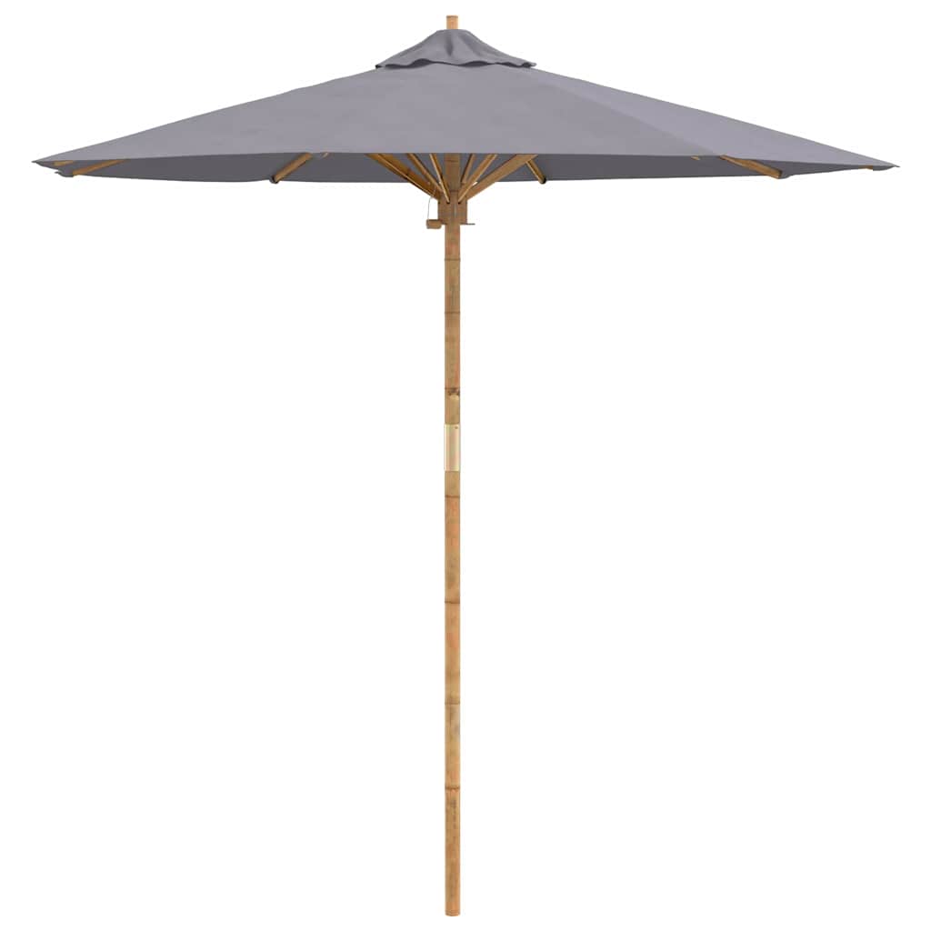 Vidaxl tuinparasol donkergrijs ø 270 x 260 cm bamboe