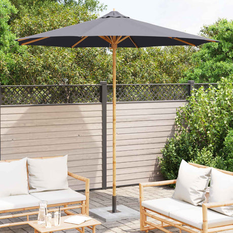 Vidaxl tuinparasol rond ø 270 x 260 cm bamboe donkergrijs