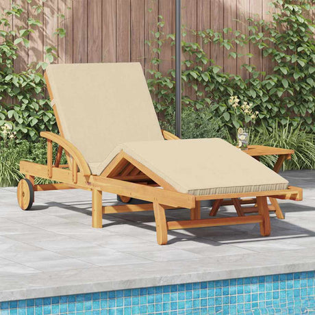 Vidaxl ligstoel 2 st massief acaciahout beige