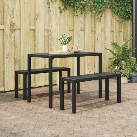 Vidaxl tuin eettafelset 3 st antraciet staal