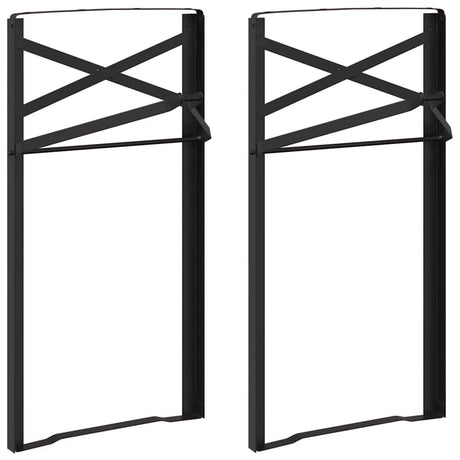 Vidaxl bier tafelpoot 2 st zwart 39 x 3 x 75 cm gepoedercoat staal