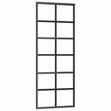 Vidaxl schuifdeur met beslag 76x205 cm esg-glas en aluminium