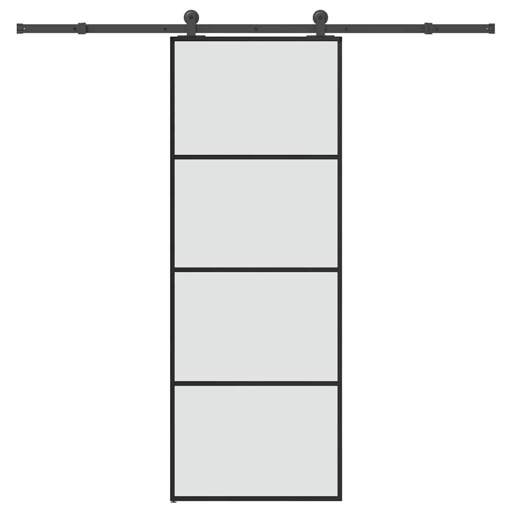 Vidaxl schuifdeur met beslag 76x205 cm esg-glas en aluminium