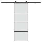 Vidaxl schuifdeur met beslag 76x205 cm esg-glas en aluminium