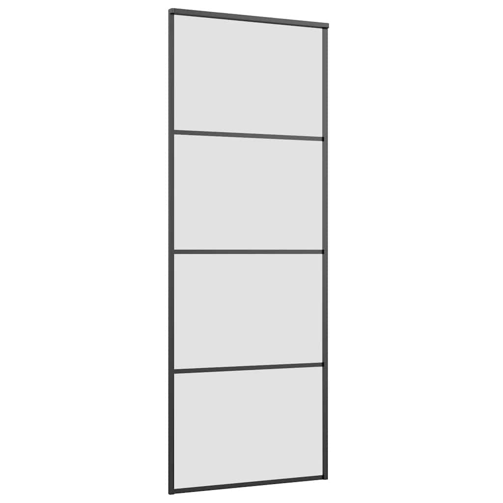 Vidaxl schuifdeur met beslag 76x205 cm esg-glas en aluminium