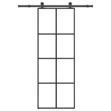 Vidaxl schuifdeur met beslag 76x205 cm esg-glas en aluminium