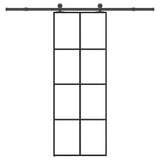 Vidaxl schuifdeur met beslag 76x205 cm esg-glas en aluminium