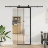 Vidaxl schuifdeur met beslag 76x205 cm esg-glas en aluminium