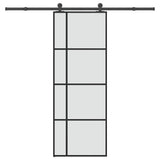 Vidaxl schuifdeur met beslag 76x205 cm esg-glas en aluminium