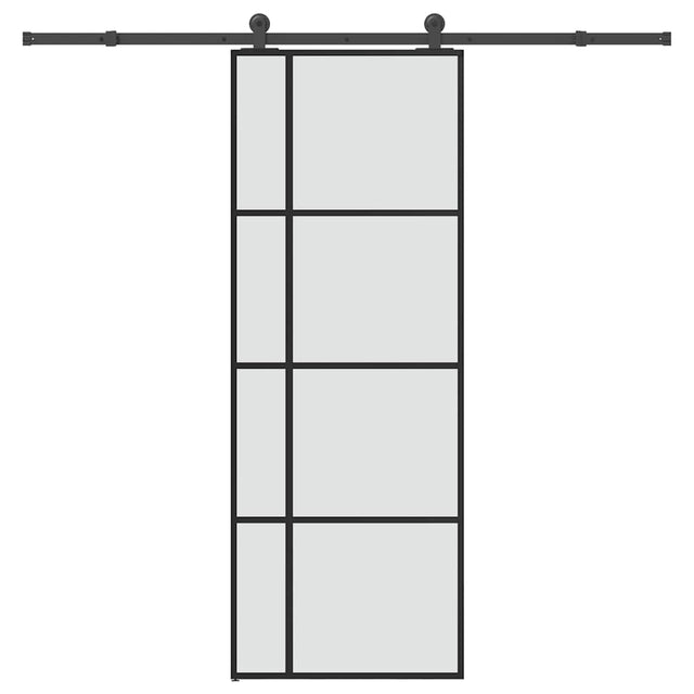 Vidaxl schuifdeur met beslag 76x205 cm esg-glas en aluminium