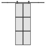 Vidaxl schuifdeur met beslag 76x205 cm gehard glas en aluminium