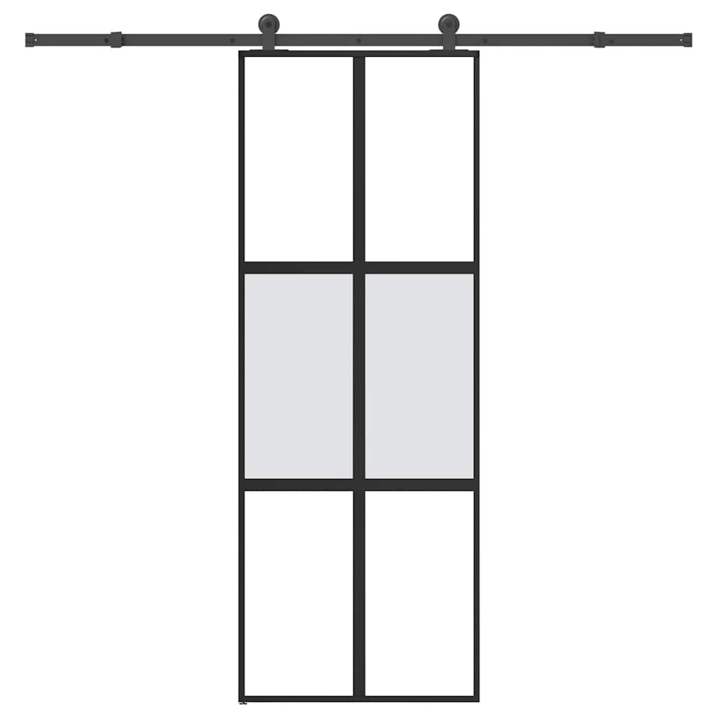 Vidaxl schuifdeur met beslag 76x205 cm gehard glas en aluminium