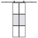 Vidaxl schuifdeur met beslag 76x205 cm gehard glas en aluminium