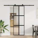 Vidaxl schuifdeur met beslag 76x205 cm gehard glas en aluminium