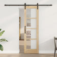 Vidaxl schuifdeur orkdal natuurlijk en zwart 61 x 198,5 cm