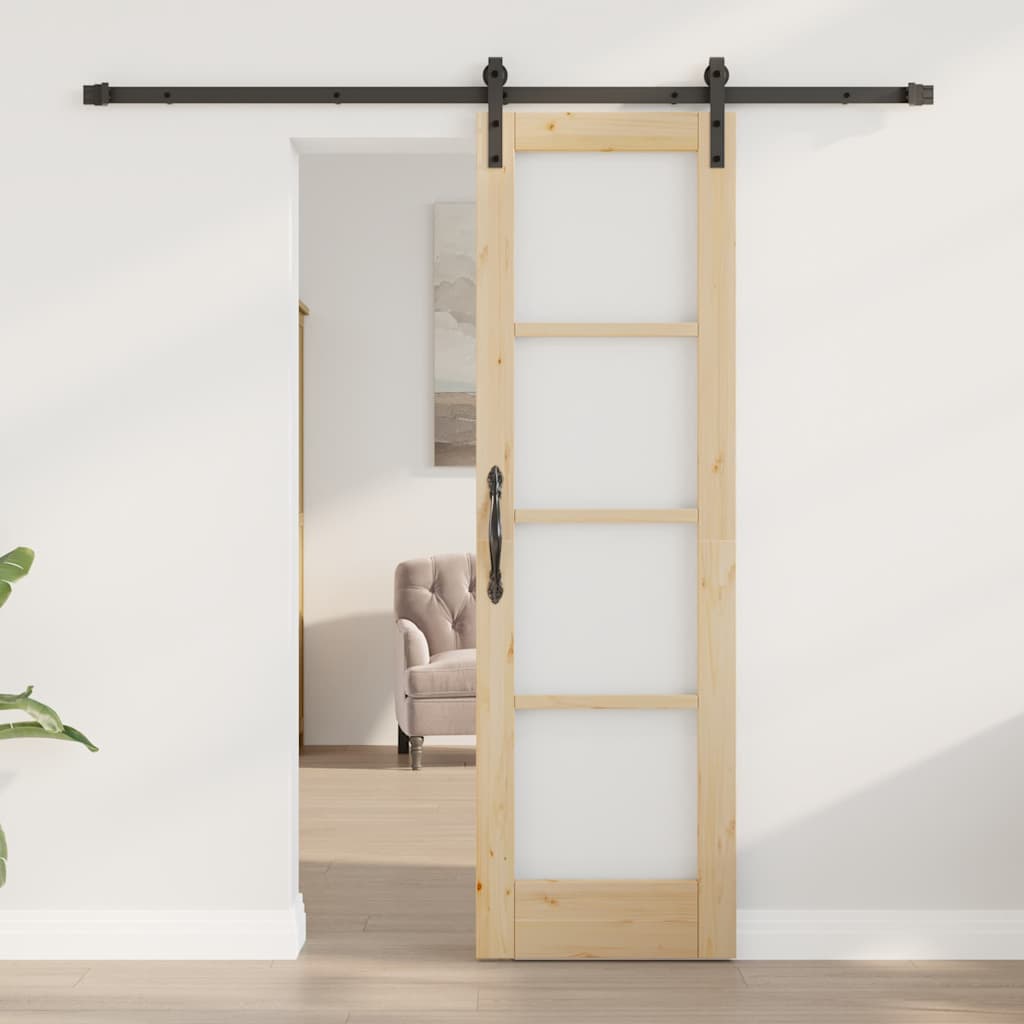 Vidaxl schuifdeur orkdal natuurlijk en zwart 61 x 198,5 cm