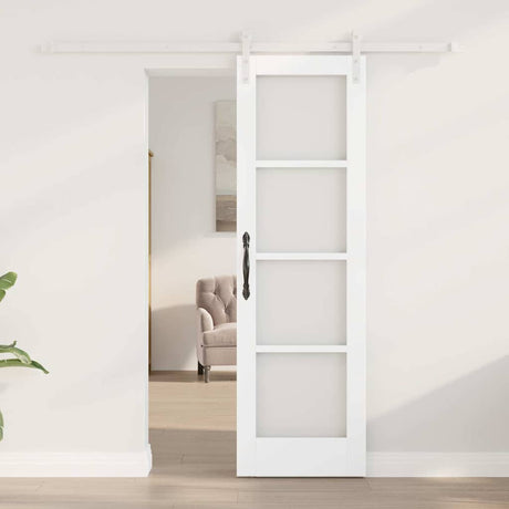 Vidaxl schuifdeur orkdal wit 61 x 198,5 cm massief grenenhout en glas