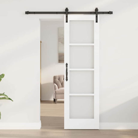 Vidaxl schuifdeur orkdal wit 61 x 198,5 cm massief grenenhout en glas