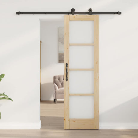 Vidaxl schuifdeur orkdal 61 x 198,5 cm massief grenenhout en glas