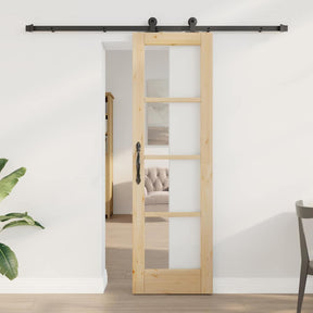 Vidaxl schuifdeur orkdal 61 x 198,5 cm massief grenenhout en glas