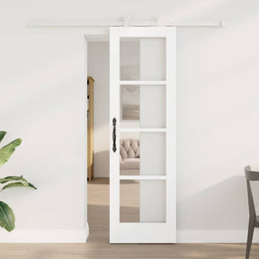 Vidaxl schuifdeur orkdal 61 x 198,5 cm massief grenenhout en glas wit