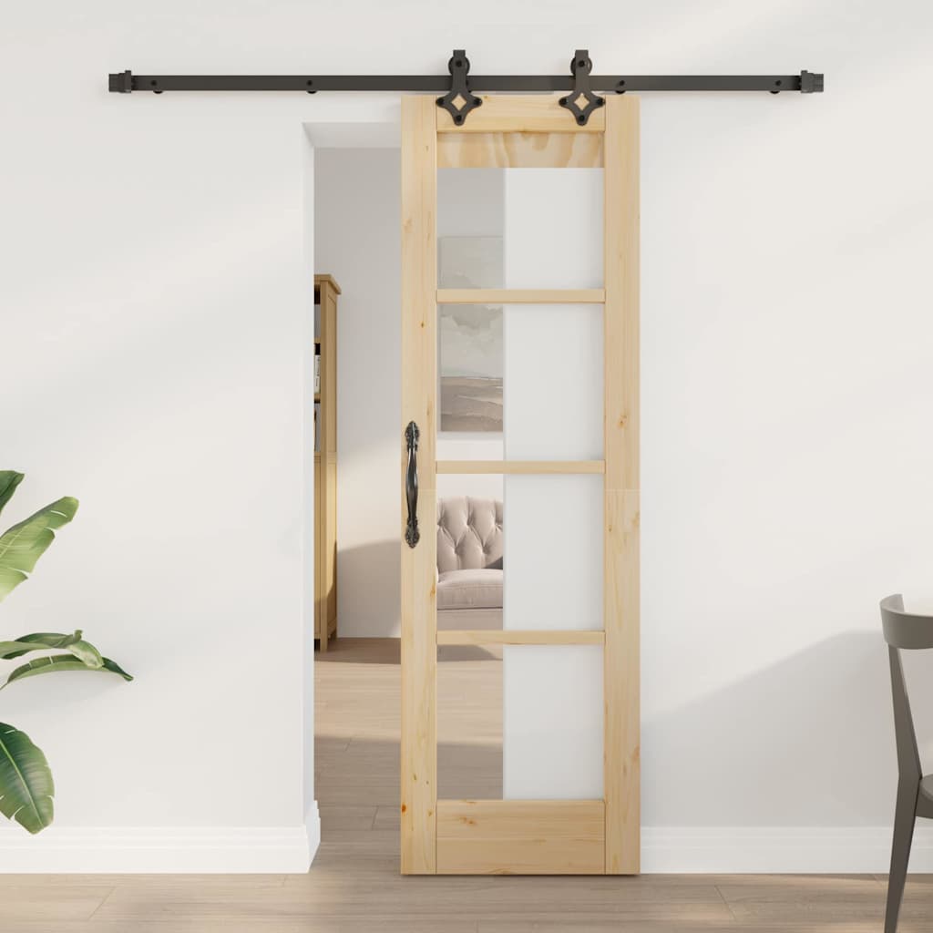 Vidaxl schuifdeur orkdal 61 x 198,5 cm massief grenenhout en glas