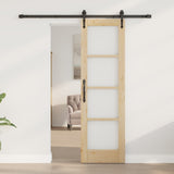 Vidaxl schuifdeur 61 x 198,5 cm massief grenenhout en glas naturel