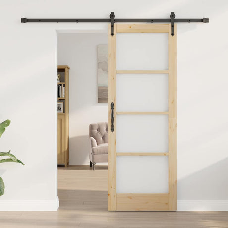 Vidaxl schuifdeur 73,5 x 198,5 cm massief grenenhout en glas