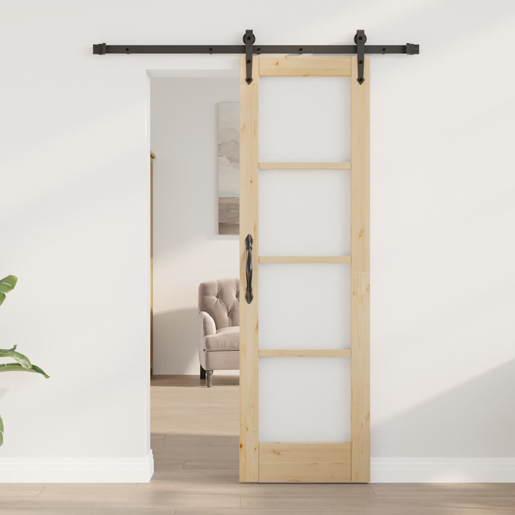 Vidaxl schuifdeur orkdal 61 x 198,5 cm massief grenenhout en glas