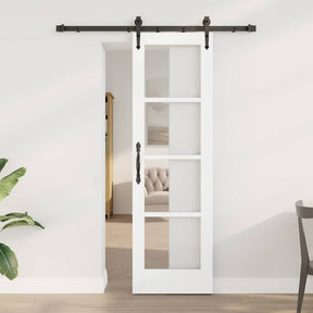 Vidaxl schuifdeur orkdal 61 x 198,5 cm massief grenenhout en glas wit