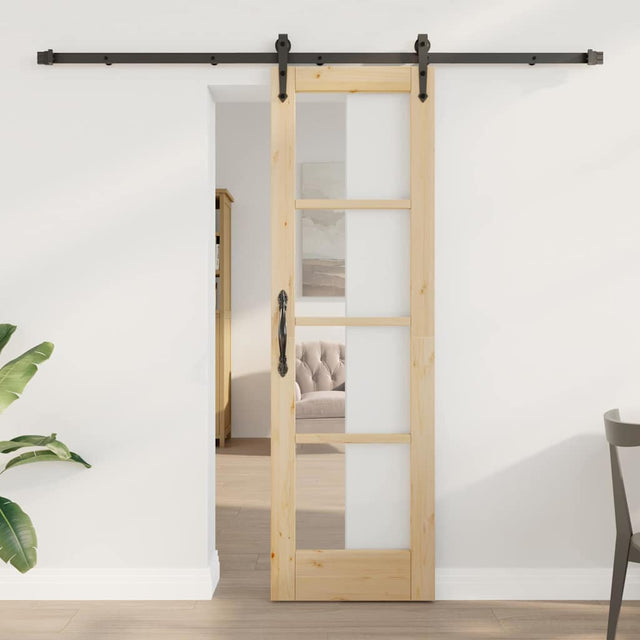 Vidaxl schuifdeur orkdal 61 x 198,5 cm massief grenenhout en glas