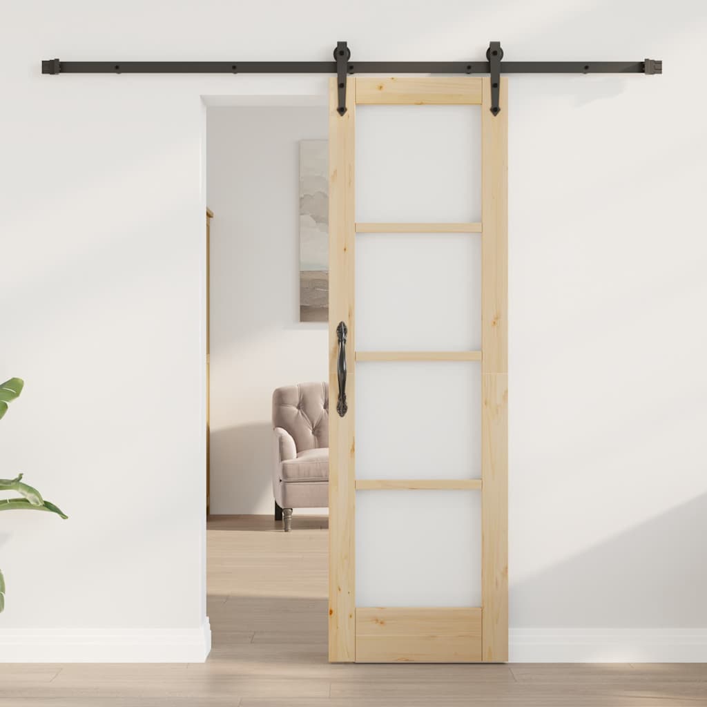 Vidaxl schuifdeur orkdal 61 x 198,5 cm massief grenenhout en glas