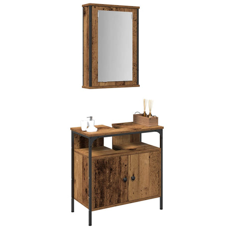 Vidaxl badkamermeubelset 2 st bruin 60 x 30 x 60 cm bewerkt hout