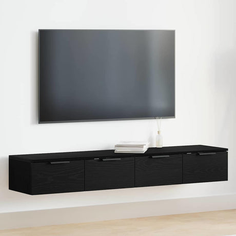 Vidaxl wandkast 2 st zwart eiken 68 x 30 x 20 cm bewerkt hout