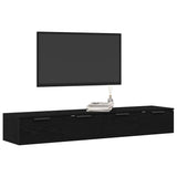 Vidaxl wandkast 2 st zwart eiken 68 x 30 x 20 cm bewerkt hout