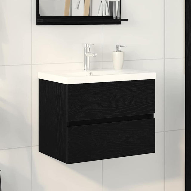 Vidaxl badkamertenk te kast zwart eiken 60 x 39 x 62 cm bewerkt hout