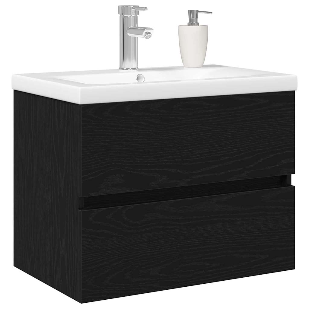 Vidaxl badkamertenk te kast zwart eiken 60 x 39 x 62 cm bewerkt hout
